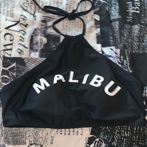 black halter bikini top